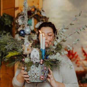 “Northern Skies” - Коледна аранжировка със свещи